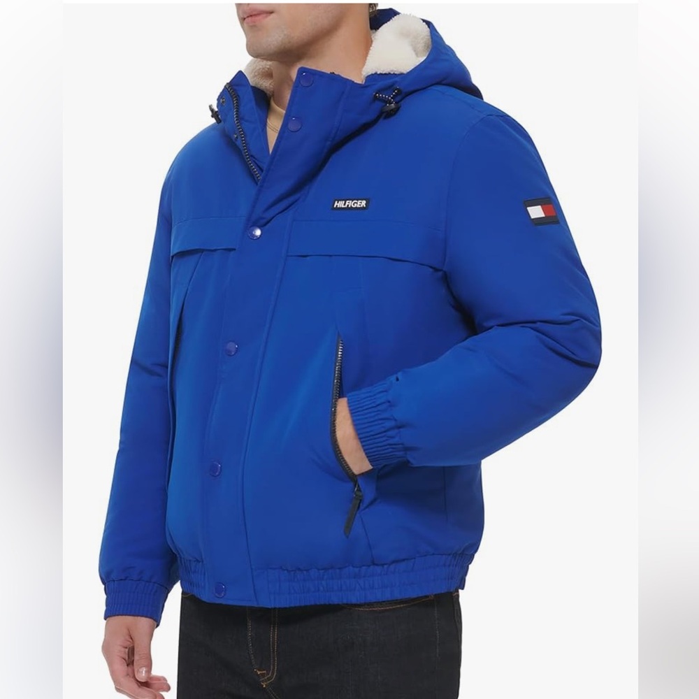Tommy Hilfiger mens Arctic Cloth Sherpa Lined Snorkel Jacket,Sz.S!NWT
